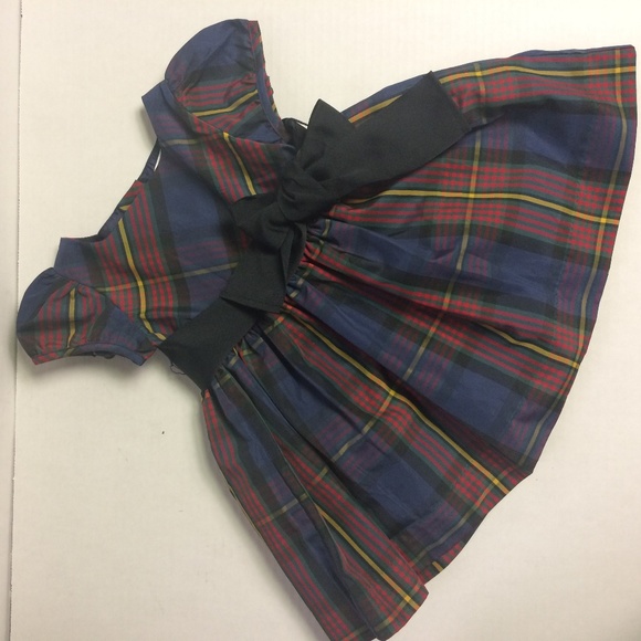 Ralph Lauren Other - Ralph Lauren Plaid Taffeta Bow Infant Lined Dress